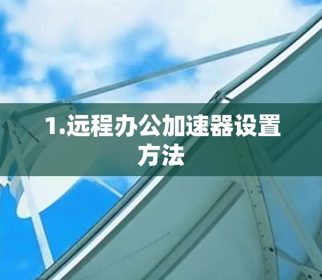 1.远程办公加速器设置方法