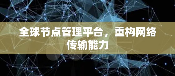 全球节点管理平台，重构网络传输能力