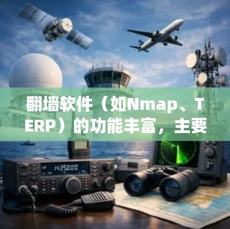 翻墙软件（如Nmap、TERP）的功能丰富，主要用于观察网络流量，分析网络状态。以下是其主要功能的详细分析