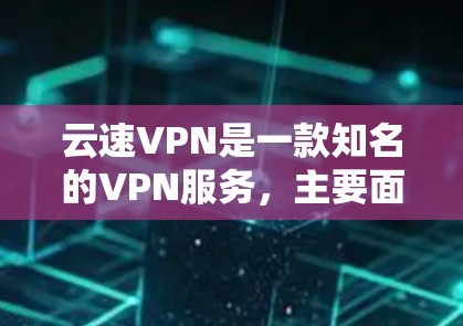 云速VPN是一款知名的VPN服务，主要面向的是需要VPN服务的用户。它提供多种加密方式，让用户选择最适合自己的VPN服务